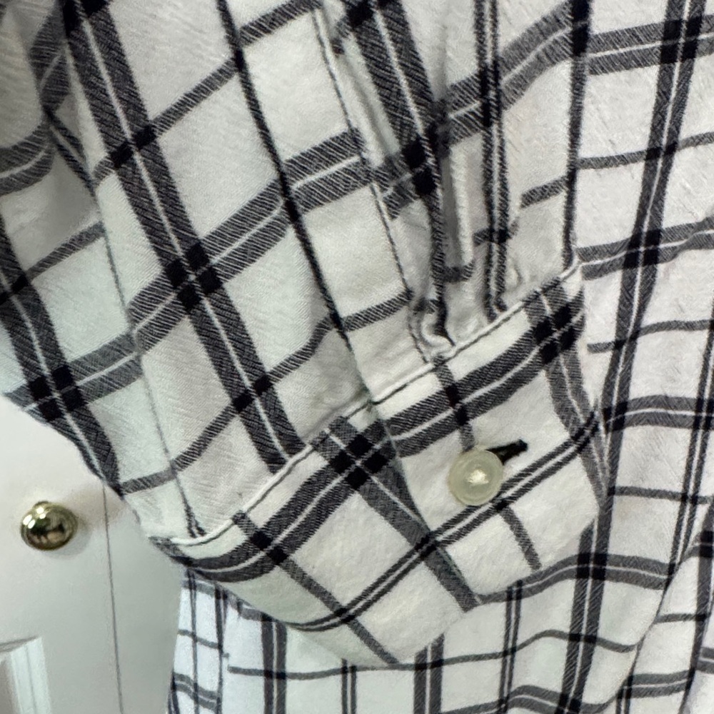 LOFT Black and White Plaid High-Low Tunic - Picture 5 of 10